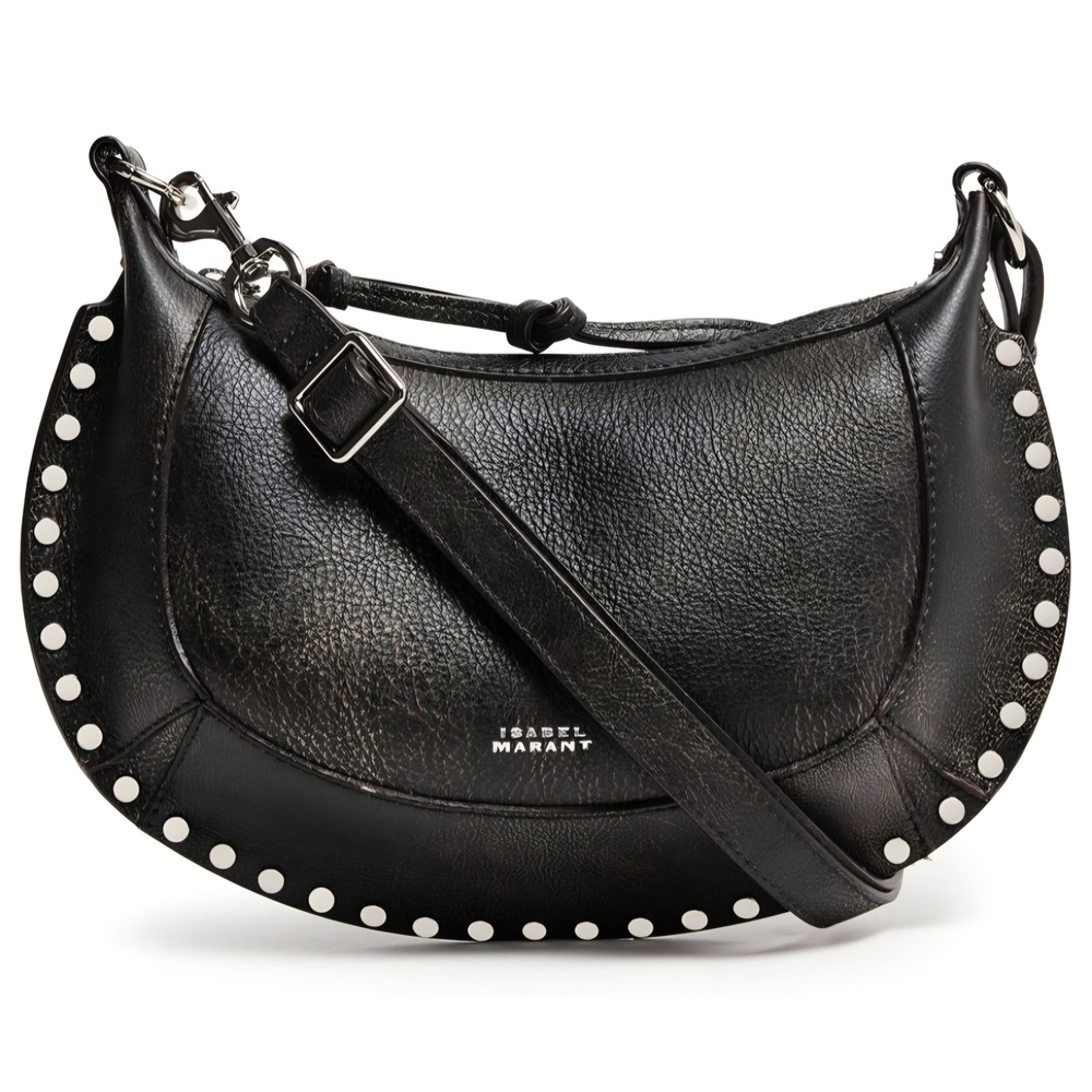 Isabel Marant Black Studded Crescent Shoulder Bag - Picture 6 of 9